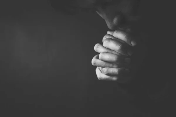 Praying Man Hoping Better Asking God Good Luck Success Forgiveness — Stock Photo, Image