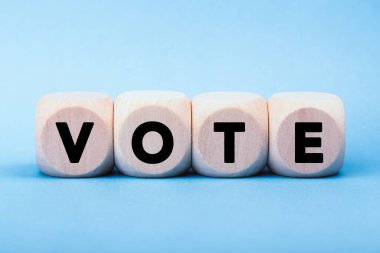 Oylama İş Konsepti Tahta Blokları.