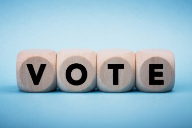 Oylama İş Konsepti Tahta Blokları.