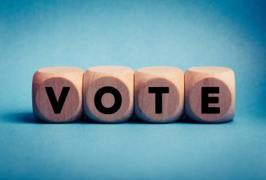 Oylama İş Konsepti Tahta Blokları.