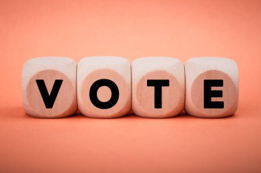 Oylama İş Konsepti Tahta Blokları.