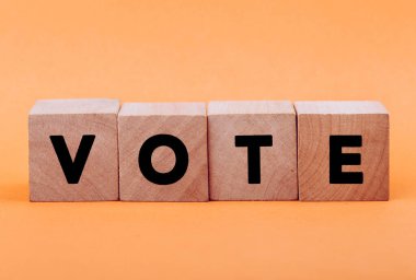 Oylama İş Konsepti Tahta Blokları.