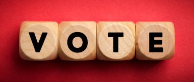 Oylama İş Konsepti Tahta Blokları.