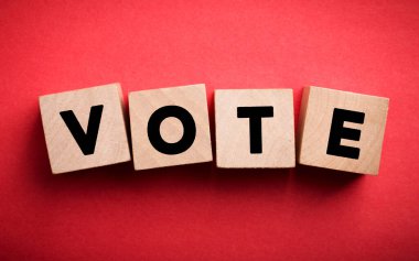 Oylama İş Konsepti Tahta Blokları.