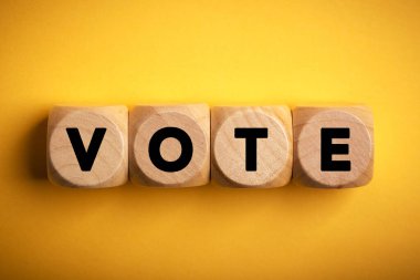 Oylama İş Konsepti Tahta Blokları.