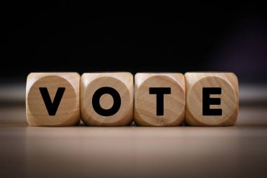 Oylama İş Konsepti Tahta Blokları.