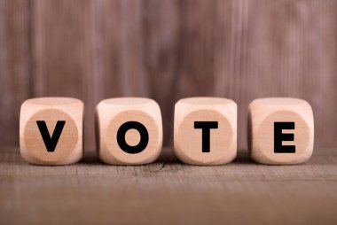 Oylama İş Konsepti Tahta Blokları.