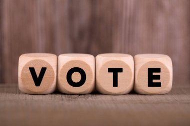 Oylama İş Konsepti Tahta Blokları.