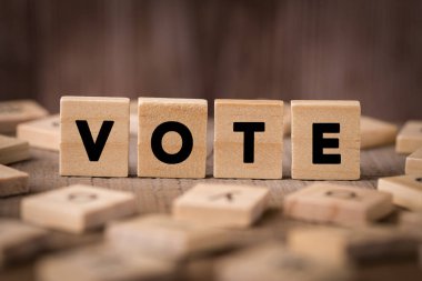 Oylama İş Konsepti Tahta Blokları.