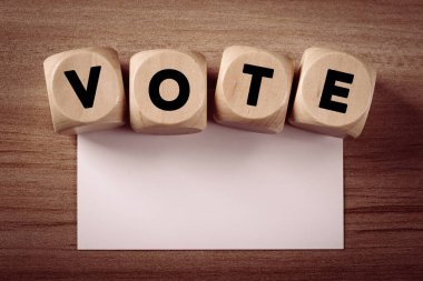 Oylama İş Konsepti Tahta Blokları.