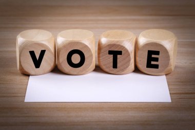 Oylama İş Konsepti Tahta Blokları.