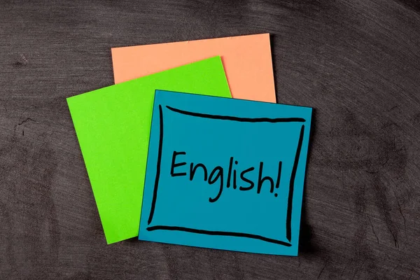 Engelska Learning Koncept Klibbigt Anteckningspapper — Stockfoto