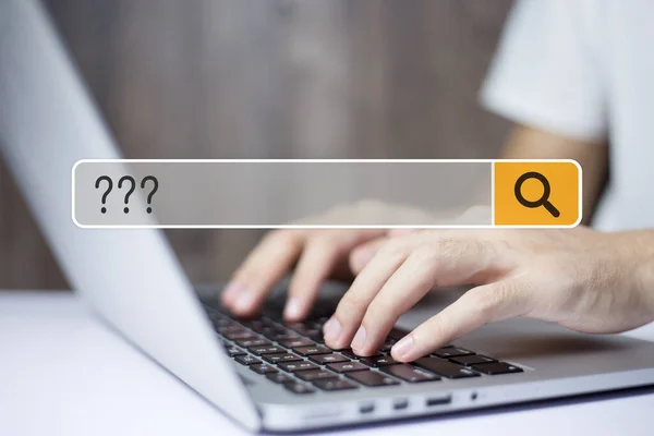 Vraagteken Vragen Stellen Verwarring Gedachte Hulp Faq Zakelijk Concept — Stockfoto