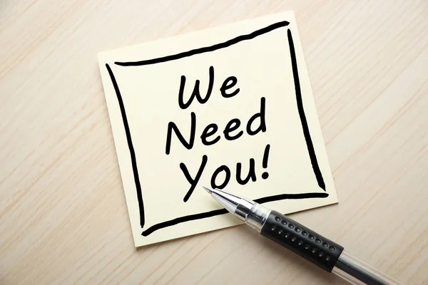 Need You Concept Sticky Note Paper Stock Picture