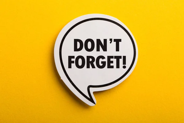 Forget Reminder Speech Bubble Isolated Yellow Background Royalty Free Stock Photos