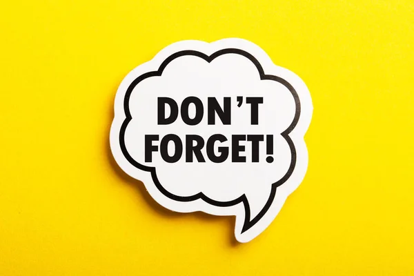 Forget Reminder Speech Bubble Isolated Yellow Background Royalty Free Stock Photos