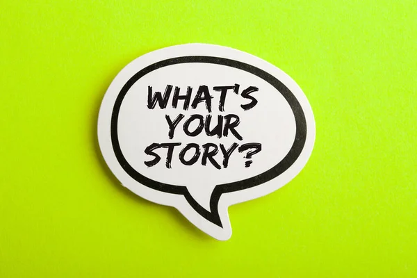 What Is Your Story speech bubble isolated on the yellow background.