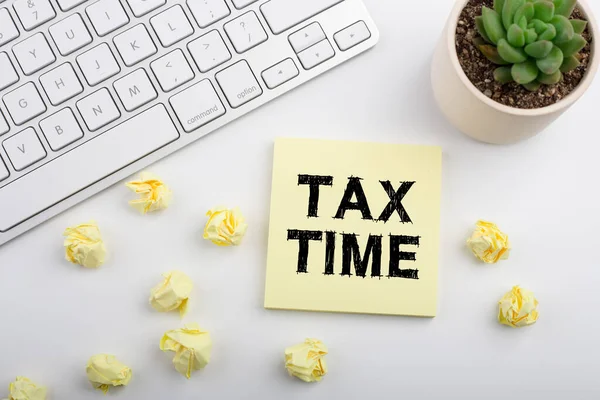 Concepto Tax Time Papel Adhesivo — Foto de Stock