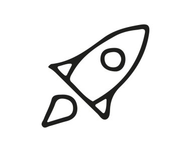 roket simge tasarım tasarlamak, elle çizilmiş tarzı tasarım, Web ve uygulama için tasarlanmış