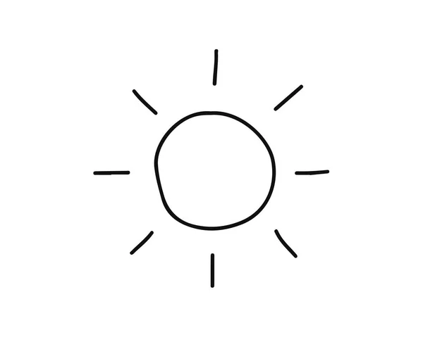 Sun Icon Design Illustration Hand Drawn Style Design Designed Web — стоковый вектор