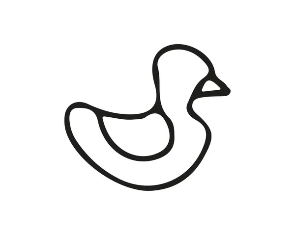 Ilustração Design Ícone Pato Design Estilo Desenhado Mão Projetado Para — Vetor de Stock