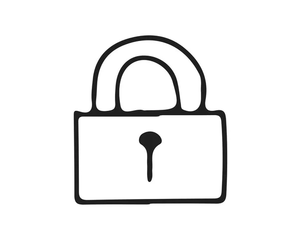 Lock Icon Design Illustration Hand Drawn Style Design Designed Web — Stock Vector