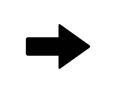 Web ve app için tasarlanmış ok sağ simge tasarlamak, glif tarzı tasarım,