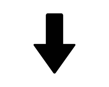 simge tasarlamak, glif tarzı tasarım, web ve uygulama için tasarlanmış aşağı ok