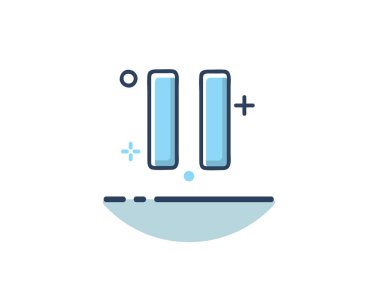 duraklama oyuncu simge tasarlamak, çizgi stili tasarım, web ve uygulama için tasarlanmış dolu.