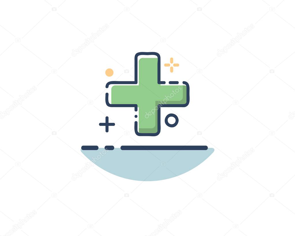 Add icon design illustration,line filled style design, designed for web and app