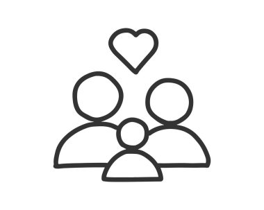 Aile simge tasarlamak, elle çizilmiş tarzı tasarım, Web ve uygulama için tasarlanmış