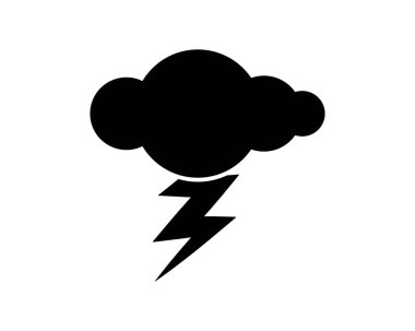 bulut simge tasarlamak, glif tarzı tasarım, web ve uygulama için tasarlanmış gök gürültüsü