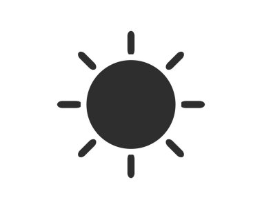 güneş simgesi tasarım illüstrasyon, glif tarzı tasarım, Web ve uygulama için tasarlanmış