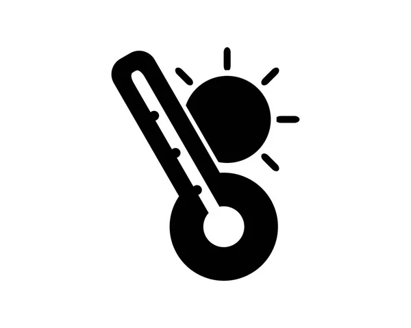 Ілюстрація Дизайну Піктограми Сонця Термометра Дизайн Стилю Гліфа Розроблений Веб — стоковий вектор
