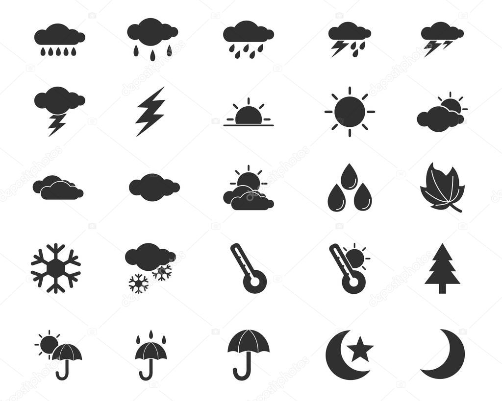 weather icon design illustration,glyph style design, designed for web and app