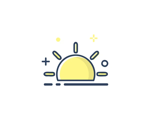 Slunce Ikony Designu Ilustrace Linie Vyplněny Styl Designu Určené Pro — Stockový vektor