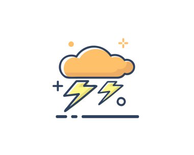 gök gürültüsü bulut simgesi tasarım illüstrasyon, dolgulu stil tasarım, web ve uygulama için tasarlanmış hat