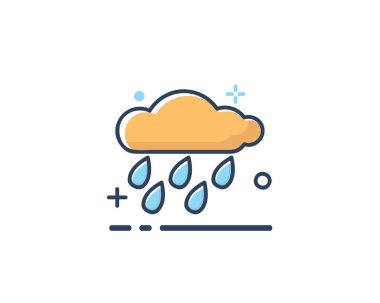 bulut simge tasarlamak yağmur, dolu tarzı tasarım, web ve uygulama için tasarlanmış satır