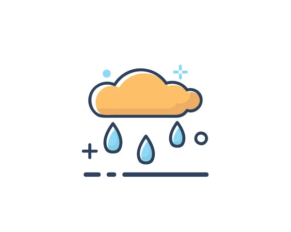 Bulut Simge Tasarlamak Yağmur Dolu Tarzı Tasarım Web Uygulama Için — Stok Vektör