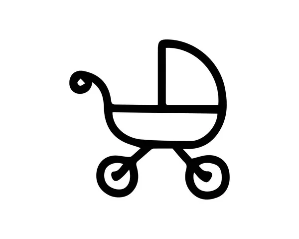 赤ちゃんベビーカー アイコン設計図では 手描きスタイルのデザイン Web とアプリケーションのために設計されています — ストックベクタ