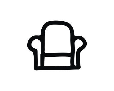 Web ve app için tasarlanmış sandalye simge tasarlamak, elle çizilmiş tarzı tasarım,