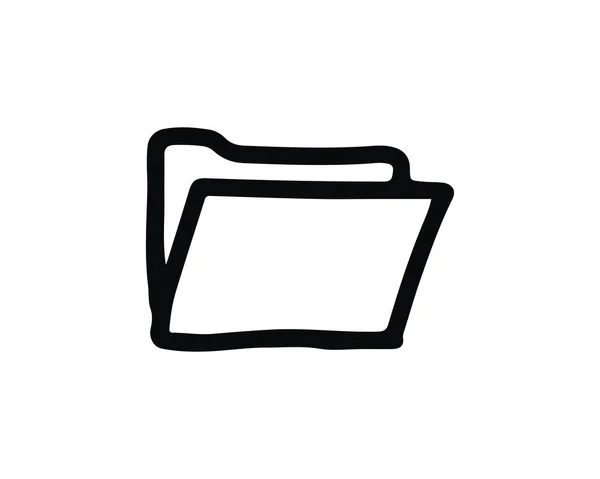 Ilustración Diseño Icono Carpeta Diseño Estilo Dibujado Mano Diseñado Para — Vector de stock