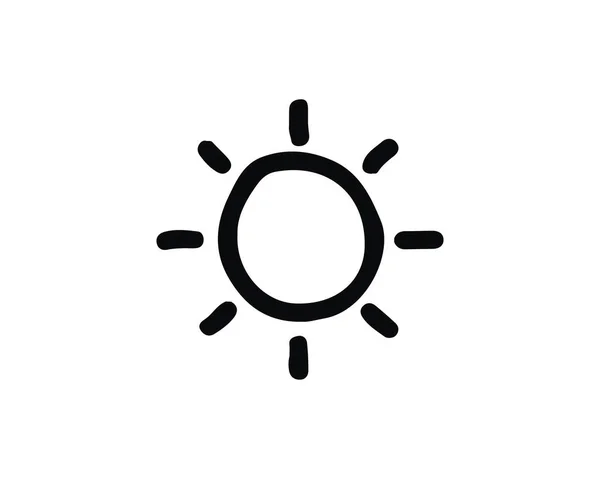 Sun Icon Design Illustration Hand Drawn Style Design Designed Web — Stock Vector