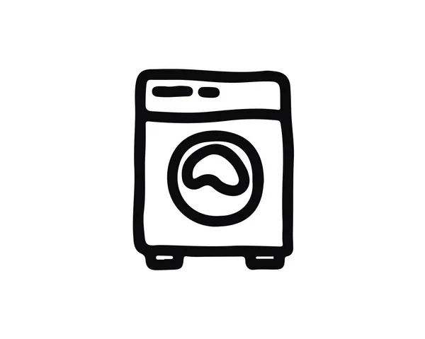 洗衣机图标设计插图 手绘风格设计 Web 和应用程序设计 — 图库矢量图片
