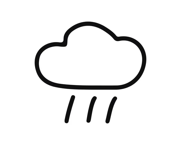 Βροχή Σύννεφο Εικονίδιο Σχεδιασμό Εικονογράφηση Χέρι Συντάσσονται Στυλ Σχεδιασμού Σχεδιασμένη — Διανυσματικό Αρχείο