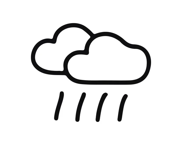 Ilustración Diseño Iconos Nube Lluvia Diseño Estilo Dibujado Mano Diseñado — Archivo Imágenes Vectoriales