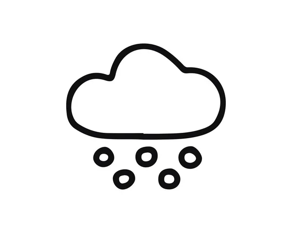 Χιόνι Βροχή Σύννεφο Εικονίδιο Σχεδιασμό Εικονογράφηση Χέρι Συντάσσονται Στυλ Σχεδιασμού — Διανυσματικό Αρχείο