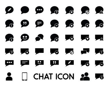 sohbet simgesi tasarım web ve app için tasarlanmış illüstrasyon, glif tarzı tasarım, ayarla