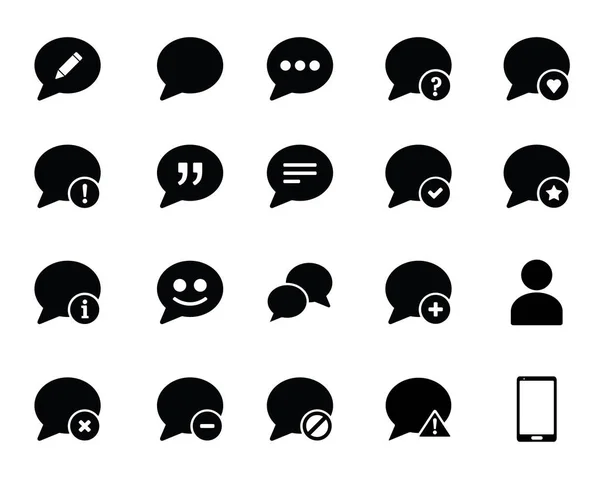 Chat Icon Design Set Runde Illustration Glyphen Stil Design Für — Stockvektor