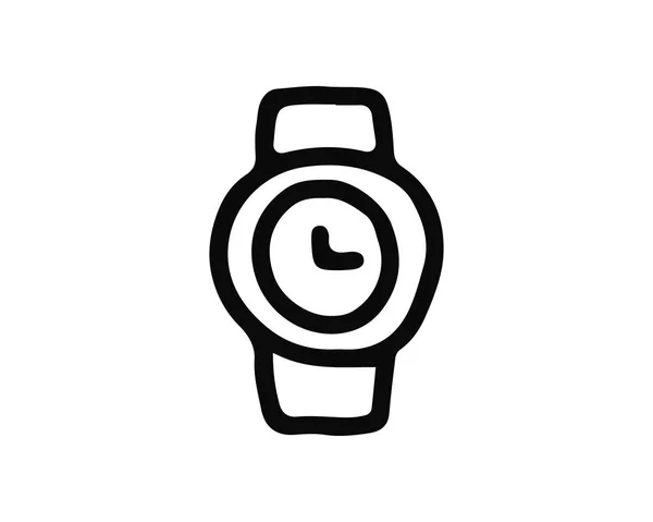 Relógio Mão Desenhado Ícone Projetado Para Web App — Vetor de Stock